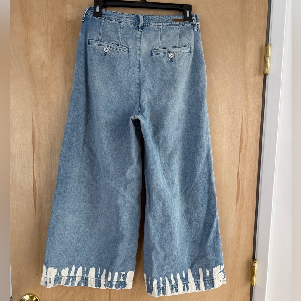 Pilcro and the Letterpress (Anthropologie) Light Bleach Tie Dye Wide Leg Jeans - Picture 13 of 16